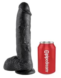 Фалоімітатор King Cock With Balls 10" 27 см чорний - мініатюра 5