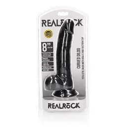 Фалоімітатор RealRock Straight Realistic 8" 23 см (чорний) - мініатюра 5
