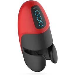 Мастурбатор с вибрацией Crushious Pancho (черный с красным)