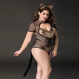 Еротичний костюм кішечки JSY P71111 Plus size - мініатюра 5