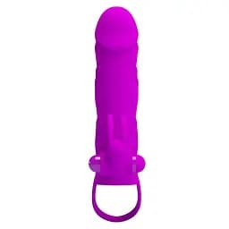 Насадка на пеніс Pretty Love Vibrating Penis Sleeve 14 см фіолетовий - мініатюра 6