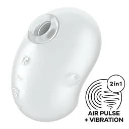 Вакуумний кліторальний стимулятор з вібрацією Satisfyer Cutie Ghost White Satisfyer SX0573 99366 - мініатюра 2