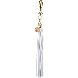 Металева анальна пробка Хвіст поні Lockink Sevanda White Pony-Tail Anal Pear-shape Plug - мініатюра 2