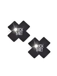 Вінілові наклейки на соски з принтом 'Fuck Me!' One size Чорний K000253 - мініатюра 7