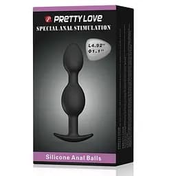 Анальна пробка Pretty Love Special чорна з металевими кульками - мініатюра 9
