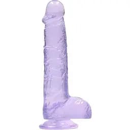 Фалоімітатор RealRock Crystal Clear Dildo Realistic 17 см фіолетовий