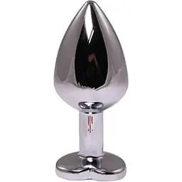 Анальна пробка Fantasy Silver Butt Plug Heart-Shaped S 7 см (рожевий)