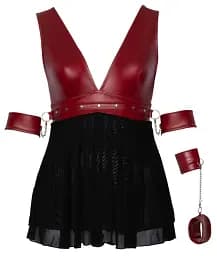 Сорочка Cottelli Collection Bondage Plus Babydoll 4XL чорний з червоним - мініатюра 5