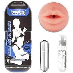 Мастурбатор Lovetoy Sex In A Can Mouth Lotus Tunnel с вибрацией телесный