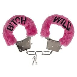 Плюшеві наручники та маска для очей Wild Bitch Pink - мініатюра 3