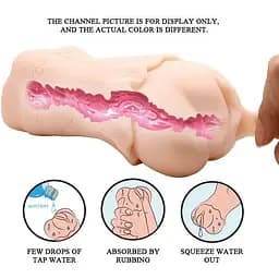 Мастурбатор з вібрацією і технологією вироблення лубриканта Crazy Bull, BM-009199ZK, Телесный - мініатюра 5