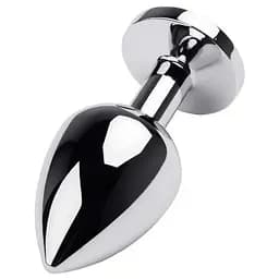 Сталева анальна пробка Buttplug з кристалом 6,4x2,3 см Сріблястий