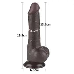 Фалоімітатор Lovetoy Sliding-Skin Dual Layer Dong 7.5'' 19.5 см (чорний) - мініатюра 7