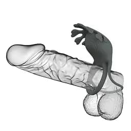 Ерекційне кільце Pretty Love Vibrant Penis Ring Ruben 8.5 см сірий - мініатюра 3