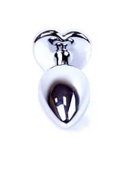 Анальна пробка - Jewellery Silver Heart Plug Black - мініатюра 6