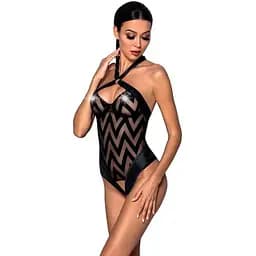Сетчатый боди с халтером и ритмичным рисунком Hima Body black - Passion L/XL