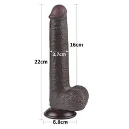 Фалоімітатор Sliding-Skin Dual Layer Dong 9 23 см (коричневий) - мініатюра 6