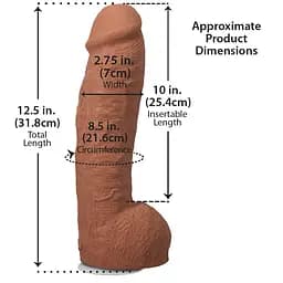 Фалоімітатор Doc Johnson The Realistic Cock ULTRASKYN 12 Inch з мошонкою, карамельний - мініатюра 5