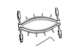 Затискач для статевих губ Master Series Spread'Em Poker Vagina Clamp with Adjustable Pressure Screws - мініатюра 3