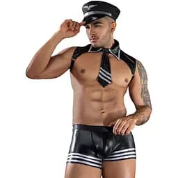 Чоловічий еротичний костюм пілота JSY Чарівний Вільям One Size, топ, шорти, кепка