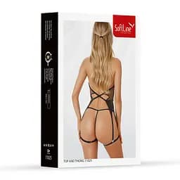 Комплект білизни Set top and thong 11025, black L - мініатюра 4