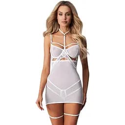 Пеньюар Obsessive Arrowel S/M білий