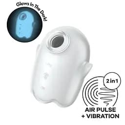 Вакуумний кліторальний стимулятор з вібрацією Satisfyer Glowing Ghost White Satisfyer SX0544 99363 - мініатюра 3