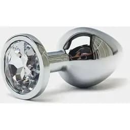 Сталева анальна пробка Buttplug з кристалом 6,4x2,3 см Сріблястий