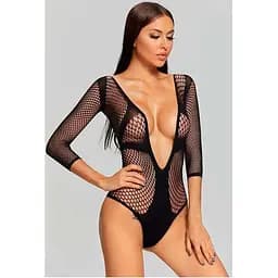 Бодістокінг з відкритою зоною грудей та рукавами XS/S/M Чорний K000347