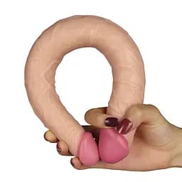 Двосторонній фалоімітатор LoveToy King Size Ladykiller 36.5 см тілесний - мініатюра 2