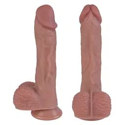 Вібратор Erospace Natural Play Thrusting Dildo with Swing Motion and Heating D6, 22 см - мініатюра 6
