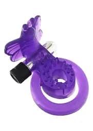 Ерекційне кільце з вібрацією Seven Creations Cock Ball Butterfly фіолетовий - мініатюра 2