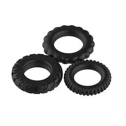 Ерекційні кільця Baile Titan Cock Ring Set 3 шт. чорний - мініатюра 5