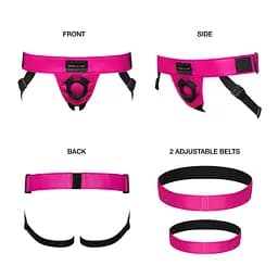 Труси для страпону Strap-On-Me Leatherette Harness Curious Fuchsia Strap-on-me SO7813 97668 - мініатюра 3