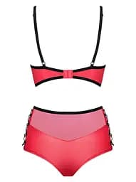 Комплект білизни Obsessive Leatheria S/M червоний - мініатюра 6