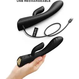 Вібратор-кролик з підігрівом Dorcel Flexi Rabbit Black Гнучкий стовбур - мініатюра 5