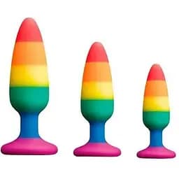 Силіконова анальна пробка Wooomy Hiperloo Silicone Rainbow Plug S діаметр 2.4 см довжина 9 см - мініатюра 3