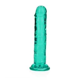 Фалоімітатор RealRock Crystal Clear Realistic Dildo 6'' 14.5 см зелений - мініатюра 3