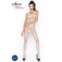 Бодістокінг Passion BS045 комбінезон імітація панчох та боді S/M/L white - мініатюра 2
