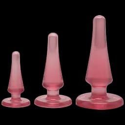 Набір анальних пробок Doc Johnson Crystal JelliesPink, макс. діаметр 2 см 3 см 4 см