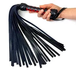 Флоггер маленький / мартинет, 30 хвостов по 35 см, цвет черно-красный