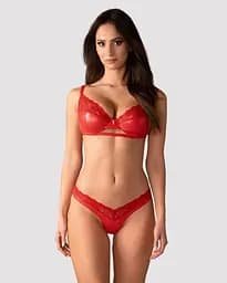 Комплект білизни Obsessive Aliosa 2XL/3XL червоний - мініатюра 2