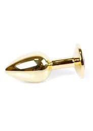 Анальна пробка - Jewellery Gold Plug Green - мініатюра 3