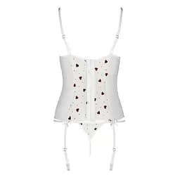 Корсет із підв'язками + стрінги Passion LOVELIA CORSet white L/XL - мініатюра 6