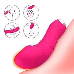 Вібратор 3в1 Pretty Love Finger Bunny, 21 режим, фіолетовий
