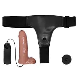 Страпон з вібро BAILE-Ultra Passionate Harness Realdeal Penis 6.2'' Brown Baile BW-022064Z 99165 - мініатюра 3