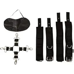Фіксатори з наручниками Pipedream Heavy-Duty Hogtie Kit чорний