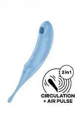 Вакуумний стимулятор клітора з вібрацією Satisfyer Twirling Pro блакитний - мініатюра 7