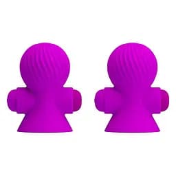 Помпи для сосків з вібрацією Pretty Love Nipple Sucker 7.2 см фіолетовий - мініатюра 2