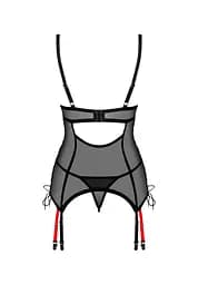 Корсет Obsessive Glandez, XS/S (чорний) - мініатюра 6